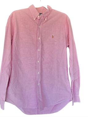 Polo Ralph Lauren Pink Oxford Flesh Pony Shirt M Old Money Preppy Coastal